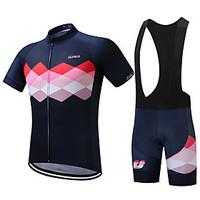 SUREA Cycling Jersey with Bib Shorts Men\'s Short Sleeve Bike Clothing Suits Quick Dry Breathable Compression Sweat-wicking Coolmax LYCRA