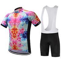 Surea Sports Cycling Jersey with Bib Shorts Men\'s Short Sleeve BikeBreathable / Quick Dry / Moisture Permeability / 3D Pad / Reduces Chafing