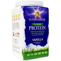 sunwarrior classic protein raw vegan powder vanilla flavour 1kg