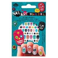 Sugar Skull Nail Stickers - Size: One Size