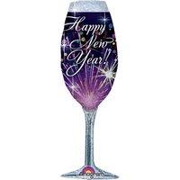 supershape happy new year champagne glass foil balloon