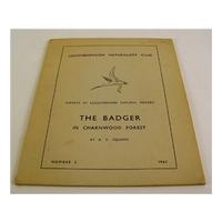 surveys of leicestershire natural history no 2 the badger in charnwood ...