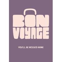 suitcase personalised bon voyage card