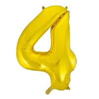 Supershape Gold Number 4 Helium Balloon