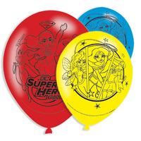 Superhero Girls 2 Sided Printed Latex Party Balloons
