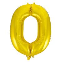 Supershape Gold Number 0 Helium Balloon