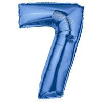 Supershape Blue Number 7 Helium Balloon