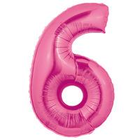 Supershape Pink Number 6 Helium Balloon