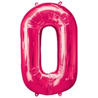 Supershape Pink Number 0 Helium Balloon