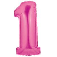Supershape Pink Number 1 Helium Balloon