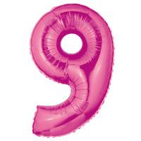 Supershape Pink Number 9 Helium Balloon