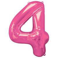 Supershape Pink Number 4 Helium Balloon