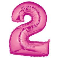 Supershape Pink Number 2 Helium Balloon