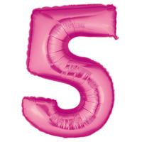 Supershape Pink Number 5 Helium Balloon