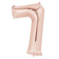 Supershape Rose Gold Number 7 Helium Balloon