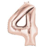 Supershape Rose Gold Number 4 Helium Balloon