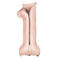 Supershape Rose Gold Number 1 Helium Balloon
