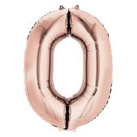 Supershape Rose Gold Number 0 Helium Balloon