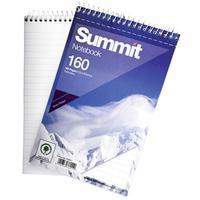 Summit Notebook Wirebound Headbound Ruled 60gsm 160 Pages 200x125mm (Pack 10)
