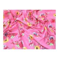 Summer Style Floral Print Fine Cotton Voile Dress Fabric Pink