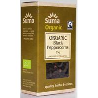 suma organic fairtrade black peppercorns 25g