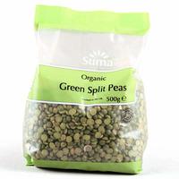 suma prepacks organic green split peas 500g