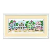 sunset counted cross stitch kit seaside cottages