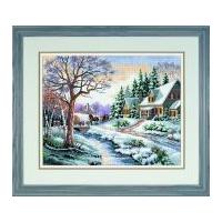 sunset counted cross stitch kit winter outing