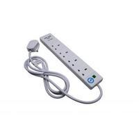 surge protected 2m extension leads with 2 x usb outlets white s4wusb