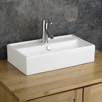 surface mounted 55cm x 31cm rectangular perugia white hand basin