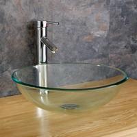 Surface Mounted Monza 31cm Round Clear Glass Basin