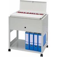 Suspension Filing Trolley with Lockable Lid A4Foolscap Grey Steel