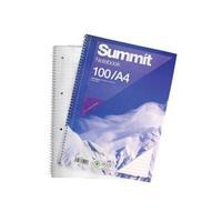 Summit A4 100 Pages 60gsm Wirebound Card Cover 4-Hole Punched