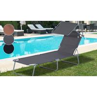 Sun Lounger With Adjustable Shade - 3 Colours