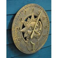 sun and moon wall clock thermometer by smart garden