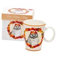 suki drawn to nature fine china mug owl