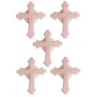 Sugar Cross Cake Decorations Pink (5)