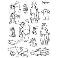 Surfer/skateboard Shrink Art Embellishments