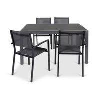 Sumatra Metal 4 Seater Armchair Dining Set