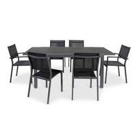 Sumatra Metal 6 Seater Armchair Dining Set