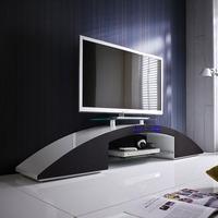 Sunset Lowboard TV Stand In White And Black High Gloss