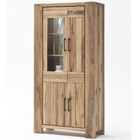 Sussex Display Cabinet Wild Oak Glass Door And Led Lights