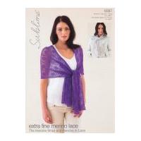 Sublime Ladies Scarf & Wrap Extra Fine Merino Knitting Pattern 6087 Lace