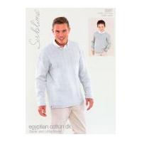 Sublime Men & Boys Sweaters Egyptian Cotton Knitting Pattern 6081 DK