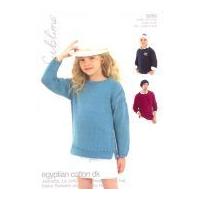 Sublime Family Sweaters & Hat Egyptian Cotton Knitting Pattern 6080 DK