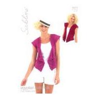 sublime ladies waistcoats egyptian cotton knitting pattern 6073 dk