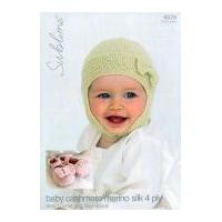 Sublime Baby Bonnet & Shoes Cashmere Silk Merino Knitting Pattern 6026 4 Ply