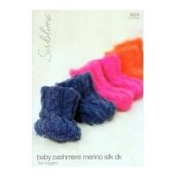 Sublime Baby Hug Slipper Boots Cashmere Merino Silk Knitting Pattern 6024 DK