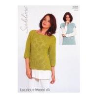 Sublime Ladies Tops Luxurious Tweed Knitting Pattern 6096 DK