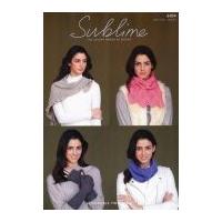 Sublime Ladies Scarf, Snood, Wrist Warmers & Shawl Luxurious Tweed Knitting Pattern 6104 DK